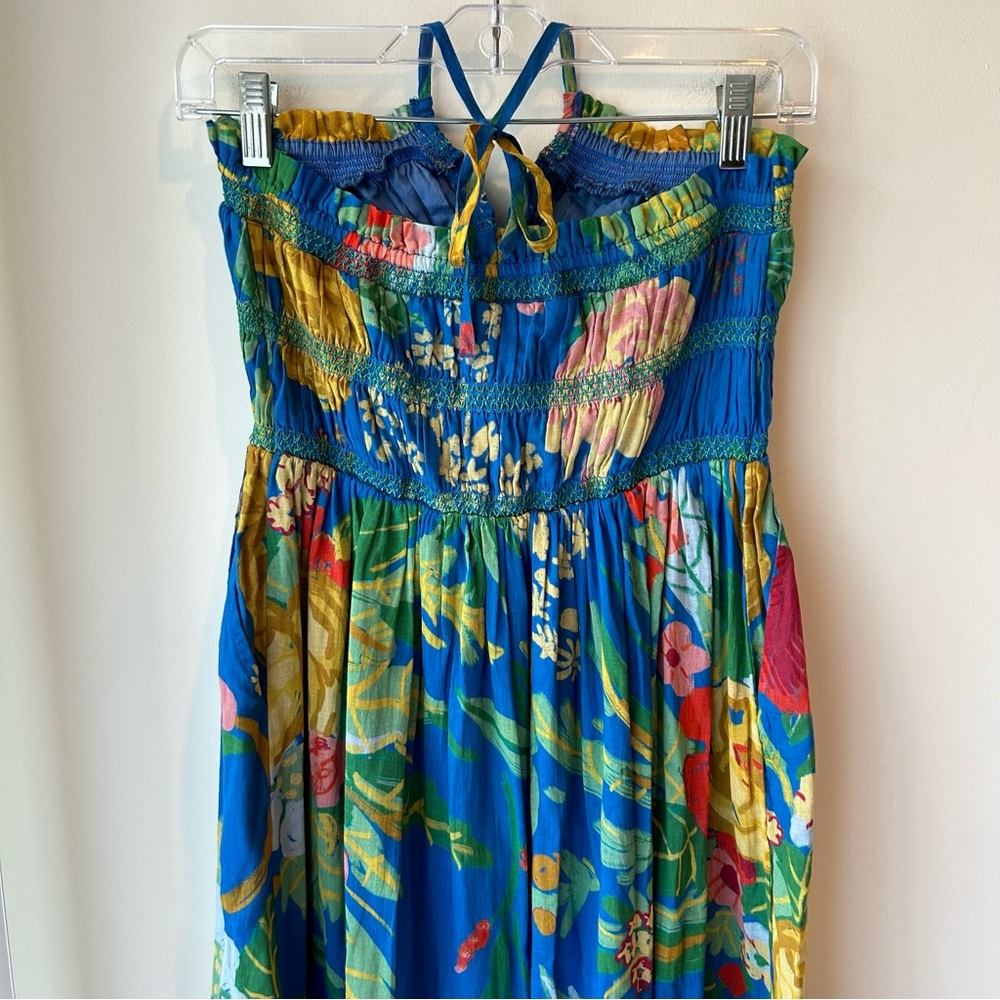 MOTHER The Screeching Cotton Halter Midi Dress in The Big Floral Print - Picture 10 of 13